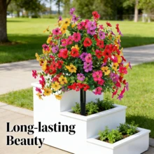 Indoor & Outdoor UV-Resistant Artificial Flower Decorations Easy Install Multicolor Plant For Vases Porches Patios Garden Decorative Bouquet - 1Pcs Mixed - 查看 1