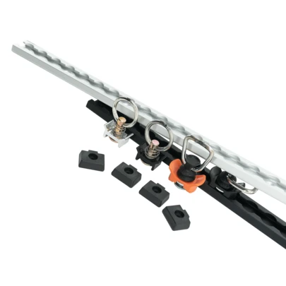 2FT Heavy Duty Lightweight Aluminum L Track Rail Tie Down Kit | Universal Airline Cargo Anchor Track With Single Stud Fittings Or D-Rings For Truck, RV, Van, Trailer Cargo Securing