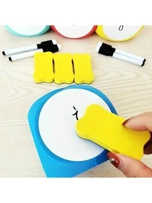 1 pieza Dado reutilizable de EVA fácil de limpiar, dado de rompecabezas sólido de 6 caras con pizarra, herramienta educativa divertida con borrador y bolígrafo, adecuado para la escuela, la oficina, Halloween, Navidad, Año Nuevo y juegos familiares - 3 unidades, color aleatorio - Ver 6