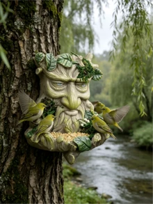 1 pezzo Interessante alimentatore a forma di volto di creatura ad albero, decorazione a volto di albero, abbracciatore di alberi, decorazione da giardino, decorazione da esterno, arte da giardino, mangiatoia per uccelli, ornamento per albero, scultura da giardino, volto di albero divertente, decorazione a volto di albero vecchio, decorazione da giardino di fiaba, decorazione da giardino, decorazione da prato, regalo per amanti degli uccelli, regalo da giardino, decorazione da esterno, decorazione da giardino primaverile, decorazione da giardino estiva, decorazione per albero, statua da giardino - Stili multipli - Visualizzare 2