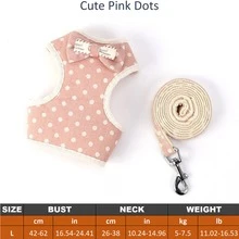 Bộ dây đeo và dây dắt thú cưng PETCHIC chấm bi hồng dễ thương, thích hợp cho cắm trại ngoài trời mùa xuân, dắt chó/mèo đi dạo, dây đeo có thể điều chỉnh, mềm mại và thoải mái. Phụ kiện hoạt động ngoài trời cho thú cưng. - Hồng - Xem 13