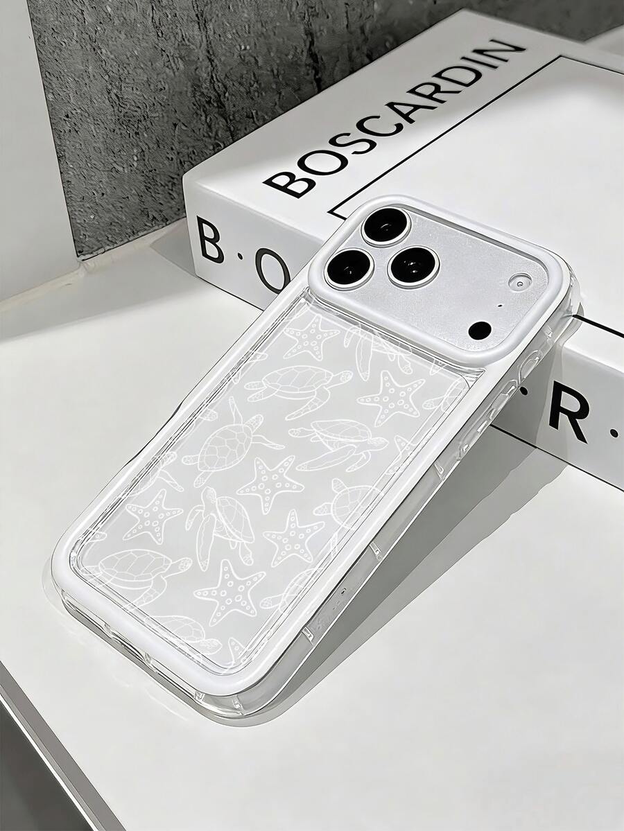 1 chiếc ốp lưng điện thoại TPU chống sốc họa tiết rùa và sao biển, có túi khí, bao phủ toàn bộ điện thoại, tương thích với Apple 17, 16, 15, 14, 13, 12, 11 Pro Max và các dòng sản phẩm khác. - Nhiều màu - Xem 1