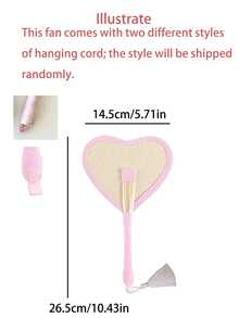 1 pieza Abanico portátil de verano tejido de colores con borlas, abanico manual de paja con efecto dopamina, abanico de paja hecho a mano con forma de corazón y flor para refrescarse en picnics, fotos, playa, bodas, fiestas y eventos de verano, decoración bohemia - Multicolor - Ver 11