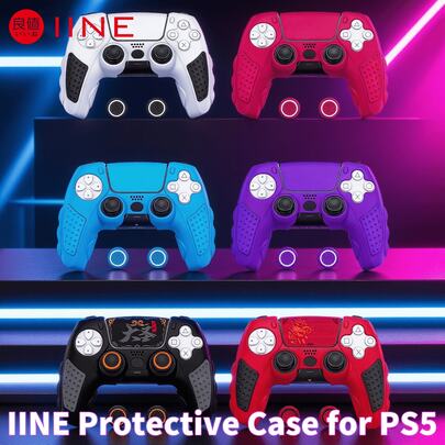  IINE Silicone PS 5 Controller Protective Cover, With Joystick Cap, Anti-Slip Comfortable Grip, All-Round Protection