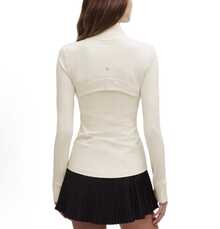 Lululemon Women's Define Jacket Nulu™ | Buttery-Soft Weightless Fabric | Slim Fit Streamlined Athletic Zip-Up | Studio-To-Street Performance Outerwear - Eggshell White Gold Zipper - View 2