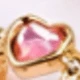 10 anillos de diamantes de imitación rosas en oro