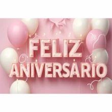 Rectangular Happy Birthday Banner 2.20x1.80 Sublimated Fabric - 1 YEAR - View 1