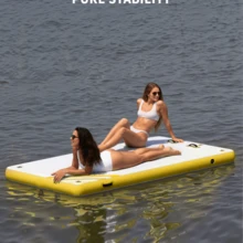 Plataforma Flotante Inflable Ultra Estable para Deportes Acuáticos – PVC de Alta Resistencia, Superficie Antideslizante, con Escalera y Anclajes – Ideal para Lago, Piscina y Barco - 1,8*1,5 m - Ver 2