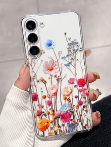 Ốp lưng điện thoại trong suốt họa tiết hoa nở tối giản thời trang, phù hợp với Galaxy S26 Ultra/S25 Ultra/S26 Edge/S25 Edge/S25 FE/S24 FE/S23 FE/S24+/S23 Ultra/S22, A14/A15/A16/A17/A24/A25/A26/A34/A35/A36/A37/A52/A53/A54/A55/A56/A57/A07 5G - Trong sáng - Xem 8