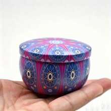12-Piece Candle Jar Set, Colors And Patterns Random, One Box, Suitable For DIY Scented Candles, DIY Aromatherapy Candles And Storage; Party Decorations And Gifts; DIY Candle Making; Vintage Metal Jars; Stylish Storage Jars; Metal Material. - 12 PCS - View 7
