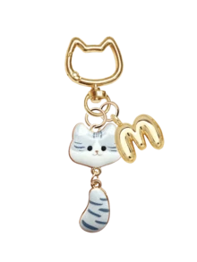 Cartoon Cute Color Printed Cat Alloy Letter Pendant, Bubble Gold Initial Letter Women's Keychain, Drip Oil Drip Printed Tail Cat Keychain Pendant, Personalized Bag Decoration, Handbag Backpack Wallet Hanging Accessories, Cup Decoration Pendant - Multicolor - View 15