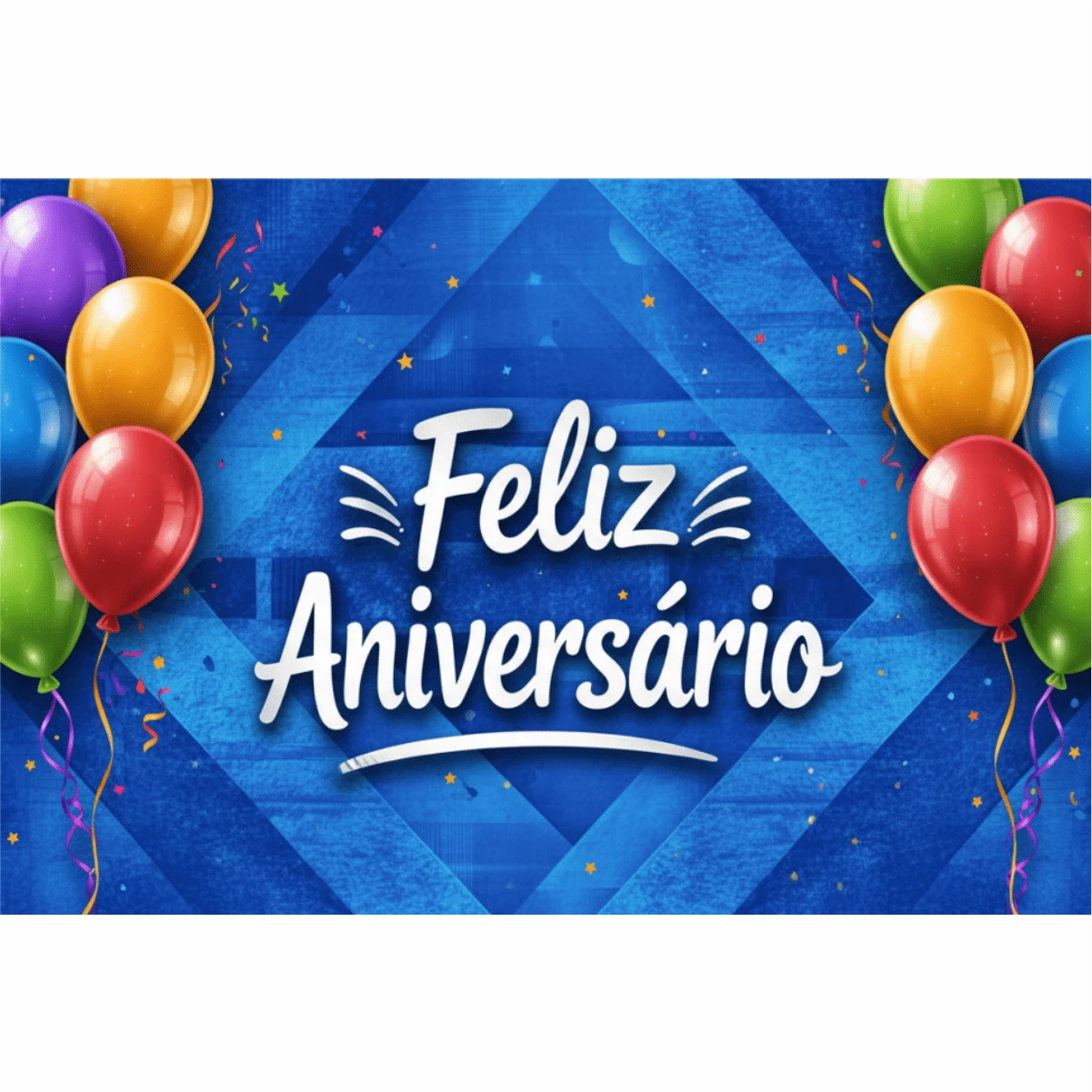 Rectangular Happy Birthday Banner 2.20x1.80 Sublimated Fabric - 6 YEARS - View 1