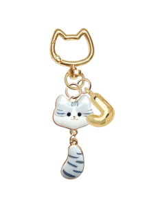 Cartoon Cute Color Printed Cat Alloy Letter Pendant, Bubble Gold Initial Letter Women's Keychain, Drip Oil Drip Printed Tail Cat Keychain Pendant, Personalized Bag Decoration, Handbag Backpack Wallet Hanging Accessories, Cup Decoration Pendant - Multicolor - View 16