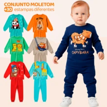 Baby Boy's 4-Piece Fleece Set - 2 Jackets + 2 Pants - 列印 - 查看 1