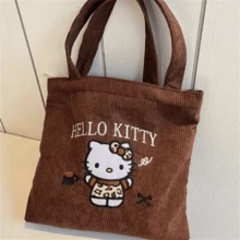 SANRIO 三丽鸥 1/时尚手提刺绣Hello Kitty包，可爱大容量多功能绒布口袋，适合工作和外出，可爱超大容量羊毛单肩包，便携时尚包，生日礼物，情人节，旅行配件，婚礼，母亲节，节日搭配，舞蹈，适合所有季节 - 彩色 - 查看 13