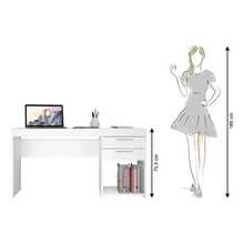Escritorio de Oficina para Computadora - Mesa de Computadora para Oficina, Estudio y Domitorio - Blanco - Ver 5