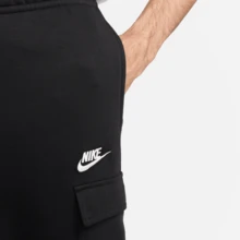 Nike Club Fleece 工人衛褲男子針織抓絨保暖束腳運動長褲 - 黑色 - 查看 4