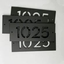 1PC/2PCS/5PCS/10PCS Modern Metal Door Numbers, Metal Apartment Number Sign,Metal Hotel Room Numbers. Address Plaque. Metal House Numbers. - Black - View 3