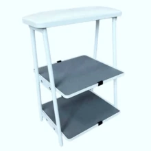 Giá đỡ tay đa năng 3 trong 1 dành cho thợ làm móng với khay đựng đồ - Gối kê tay tiện dụng cho kỹ thuật viên làm móng với khung thép mạ kẽm và lớp đệm chống thấm nước, phù hợp cho tiệm làm móng và sử dụng tại nhà. Nâng tầm trải nghiệm làm móng của bạn với giá đỡ tay 3 lớp cao cấp của chúng tôi! - trắng - Xem 2