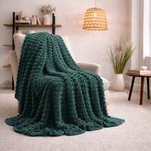 GOLDCASA Manta Cobertor Casal Relevo Canelado 200 x 180 Cm Varias Cores Antialérgica - Verde - Visão 4