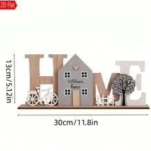 1pc "Welcome Home" House Shaped Decorative Plaque - Warm Wooden Style, Suitable For Desk/Entryway Decor, Creating Homely Atmosphere, For Home Decor Enthusiasts - A - View 6