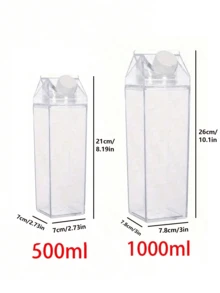 Grande tasse carrée pour le lait, bocal de rangement alimentaire transparent et scellé, récipient portable pour jus et boissons, convient pour le Nouvel An, la Fête des Mères, la remise des diplômes, les voyages d'été, les vacances, cadeau pour les femmes - Multicolore - Voir 5