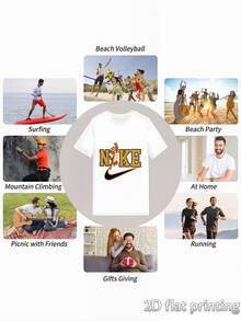 Herren lässiges, locker geschnittenes Crew-Neck Kurzarm T-Shirt, kreatives Cartoon Tiger Muster, bequem und atmungsaktiv, ideal für tägliche Lässig, Outdoor-Aktivitäten und Straßenaufenthalte, stilvoller Sommer-Outfit für junge Männer - Weiss - Übersicht 2