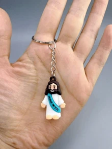 24pcs/ Multicolor Creative Cartoon Jesus You Keychain Pendant, Key Chain Car Bag Ornament, Valentine's Gift For Friends, Daily Use Accessory Valentines Car Accessories Bag Charm School Cute Goth Y2k - Multicolor - View 3