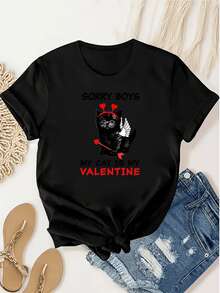 A Black Cat With Wings And Arrows Displays A Fun Message Celebrating Self-Love And Affection For Pets. Perfect For Women Who Love Cats And Humor. A Modern, Casual Women's T-Shirt. - 黑色 - 查看 8