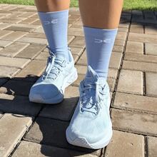 Adult Polyamide Running Socks With 3D Cuff, Breathable, Thermal Comfort, High Performance, Spinning, Cycling - 2 Pairs Blue - View 2