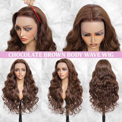 波浪卷蕾丝前假发，真人发混纺，13x6/13x4 蕾丝前假发，真人发混纺，200% 密度，13x6 高清蕾丝前假发，真人发混纺，适合，带婴儿发