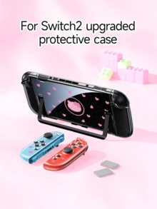 1 件粉色爱心、蝴蝶结和豹纹小猫图案保护壳，适用于 2 (2025)、Switch NS、Switch OLED、Switch Lite、 2/Switch 配件，全套包括收纳袋、卡槽底座，是 Switch 玩家的最佳礼物 - 彩色 - 查看 20