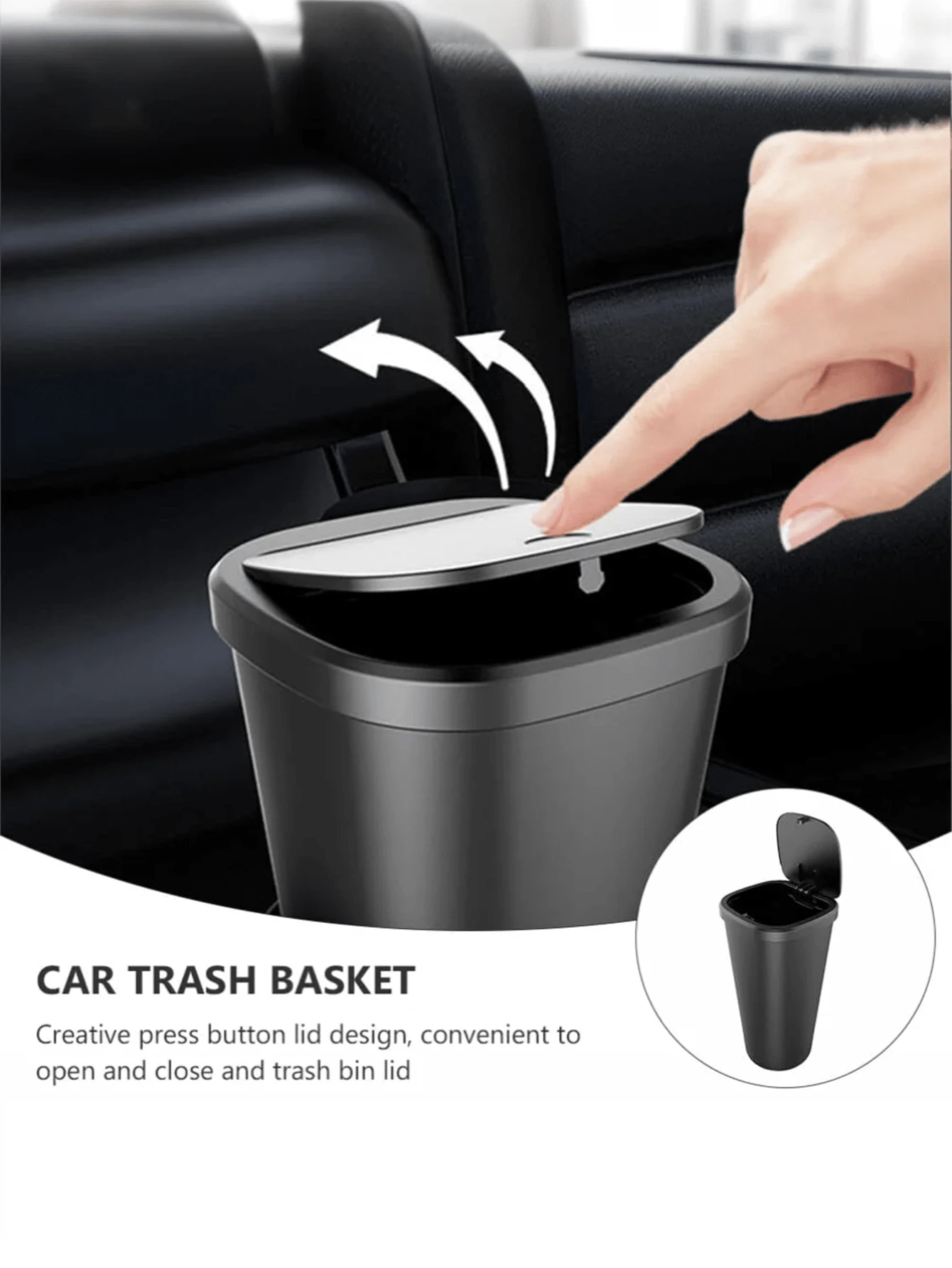 Thùng rác nhỏ cho xe hơi, thùng đựng đồ đa năng gắn trên giá đỡ cốc và bảng điều khiển trung tâm, thùng đựng rác gắn cửa xe, xô đựng rác thải. - A - Xem 1