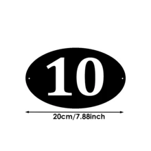 5 Sizes Available! Customized Modern Metal Oval House Number Plate - Black House Number And Address Plate - Metal House Number Sign - Black - View 10