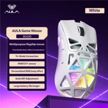 AULA SC620 无线鼠标 三模式 电竞游戏鼠标 人体工学轻巧办公鼠标 带 RGB 灯效 时尚设计 适用于笔记本电脑、平板电脑 蓝牙 2.4G 可充电 FPS 原装 Aula 游戏鼠标 - 查看 5