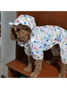 Pet Raincoat, Waterproof 4-Leg Dog Raincoat With Transparent Hood, Quick Drying, Suitable For Small And Medium Dogs - Multicolor - View 5