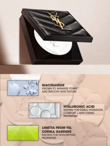 YSL [ 4g-#01 ] Polvo compacto mate radiante eterno, transparente, ligero, transpirable, controlador de aceite, de larga duración, difuminador de poros, acabado de maquillaje natural - 4g-#01 - Ver 4