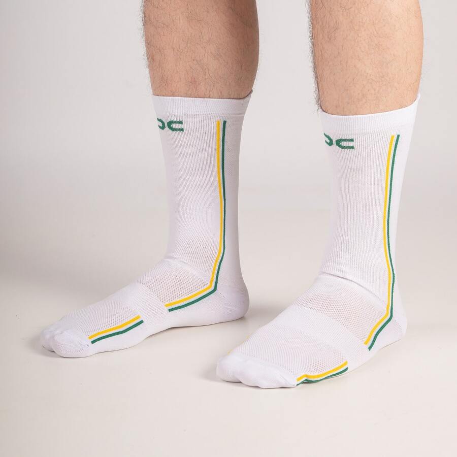 Adult Polyamide Running Socks With 3D Cuff, Breathable, Thermal Comfort, High Performance, Spinning, Cycling - White Cup - View 1