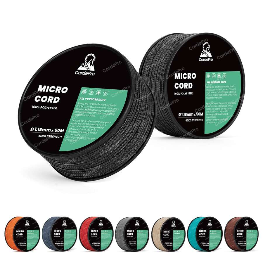 Micro Cord 1.18mm Paracord 50M Spool Strong Versatile Rope For DIY, Bracelets, Lanyards, Jewelry Beading, Outdoor - Multicolor - View 1