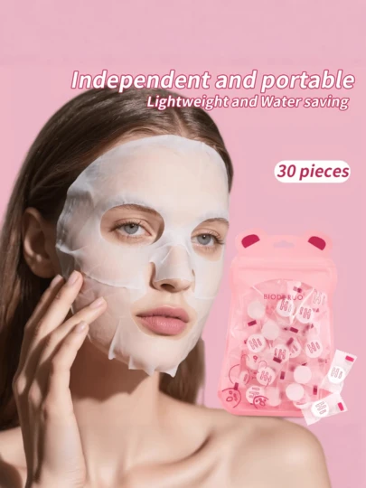 10/20/30pcs One-Time Compressed Face Mask Sheets, Ultra-Thin & Soft Disposable DIY Facial Care Paper, High Absorbency Individual Packaged Face Masks, Suitable For Skincare, Travel And Home SPA, Suitable For Sensitive Skin, Soft High Absorbency DIY Skincare Tool, Suitable For Home Spa And Travel, Cute Beauty Gift For Girls, Ultra-Thin Compressed Mask Paper, Individual Packaged Disposable DIY Face Mask Sheets, High Absorbency Low Irritation Sensitive Skin, Portable Travel Skincare Tool