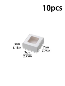 10个/20个/30个装白色窗口糖果盒，棕色窗口饼干盒，手工皂、珠宝、项链、派对礼品盒 - 白色 - 查看 20