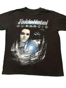 Tokio Hotel Men's Humanoid Graphic T-Shirt - Black Fan Tee With Art Design, Regular Fit, Short Sleeve, Machine Washable, Casual Tops For Men, Music Fan Clothing - màu đen - Xem 1