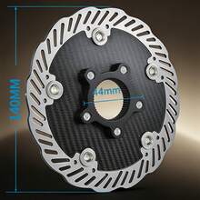 1个140mm碳纤维自行车碟刹盘片,超轻高强度碟刹片,适用于山地车和公路车骑行配件 - 黑色 - 查看 4