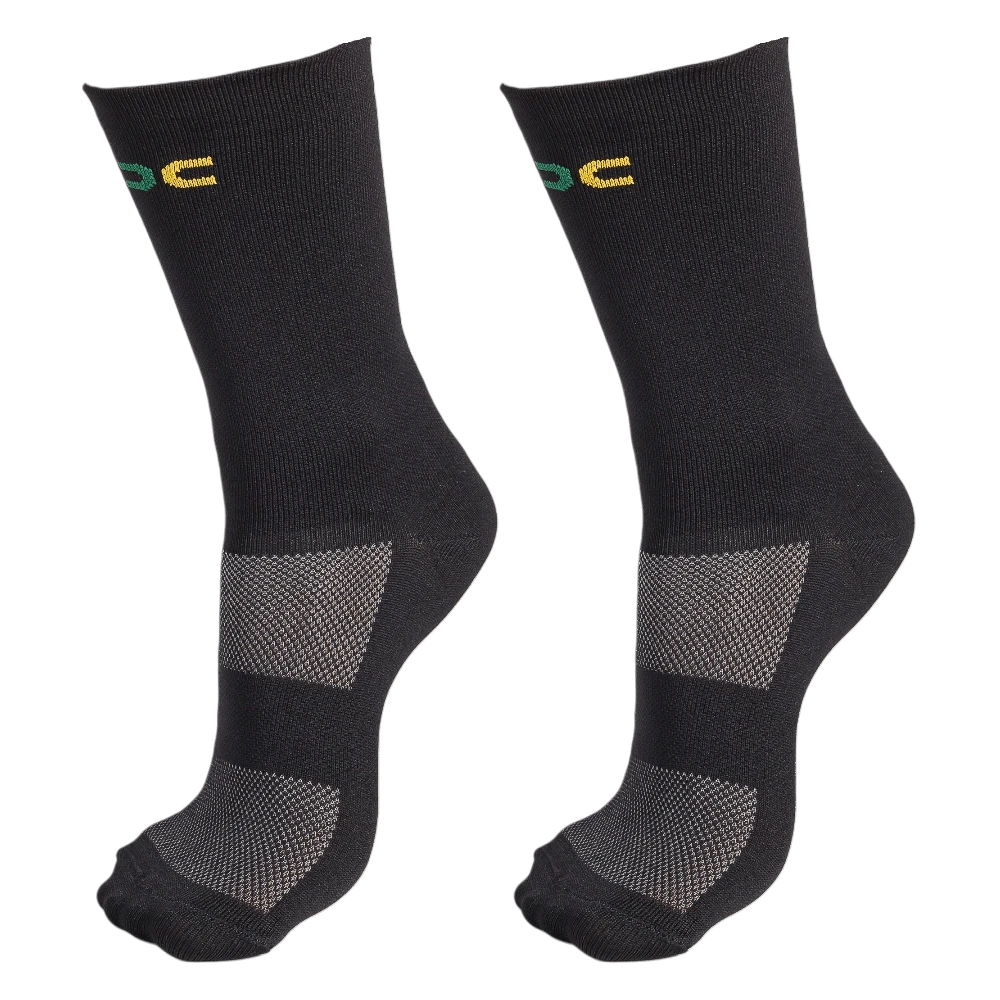 Adult Polyamide Running Socks With 3D Cuff, Breathable, Thermal Comfort, High Performance, Spinning, Cycling - 2 Pairs Black Cup - View 1