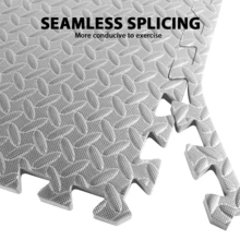 Lislark Interlocking Soft Foam Exercise Floor Mats – Leaf Pattern, 60x60cm EVA Padding, Perfect For Home Gyms & Kids Play Areas, Set Of 4/8/12/16/20/24,Grey - Grey - View 4