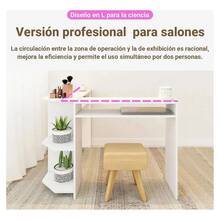 Manicure Table With Wall Shelf, Ideal For Salon And Home - White - View 5