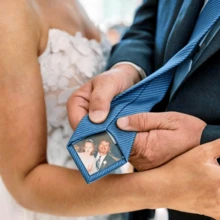 Personalized Photo Tie, Custom Image Hidden Pocket Tie For Men, Engraved Commemorative Gift For Husband, Boyfriend, Wedding Groom, Birthday, Anniversary, Elegant Classic Business Formal Tie With Hidden Photo Layer, Minimalist Design For Daily Office, Party, Ceremony Accessory, Thoughtful Commemorative Gift - Photo Tie - View 6