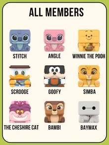 Disney Classic CUBE-3 Series Blind Box, Winnie The Pooh And Stitch Cartoon Character Desktop Decor, Figure Statue Model Toy Blind Box Collection, Stitch Toy Blind Box, Mystery Box, Exquisite Ornament, Birthday And Holiday Party Decoration - Multicolor - View 2