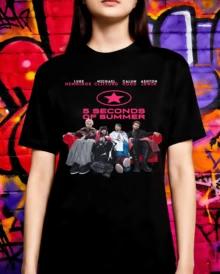 5SOS 2026 World Tour "Everyone's A Star" Unisex Fan Shirt | Street Style Black - Black - View 7