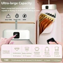 Kynley 便攜式乾衣機，600瓦迷你電動折疊乾衣機，帶定時器，20分鐘快速烘乾輕薄衣物、內衣和嬰兒衣物，適合居家和旅行使用 ✅ 48/72小時內送達西班牙 - 查看 5